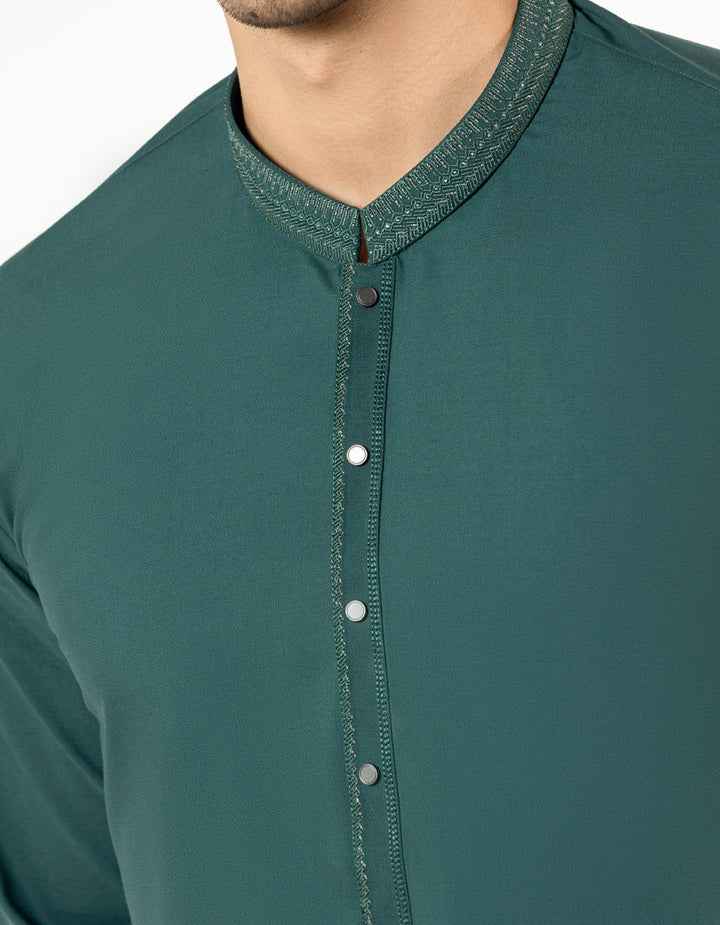 Blended Green Kurta - J. Junaid Jamshed