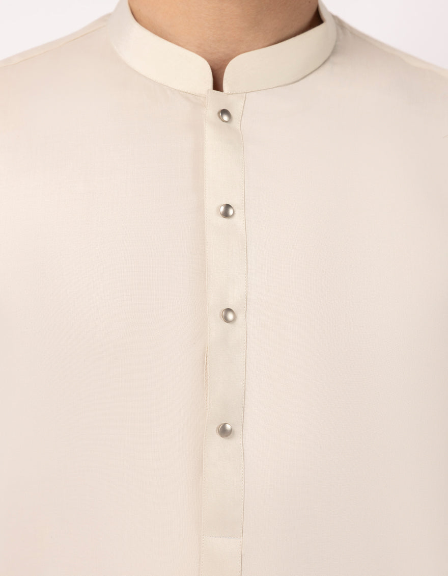 Blended Cream Kurta Trouser - J. Junaid Jamshed