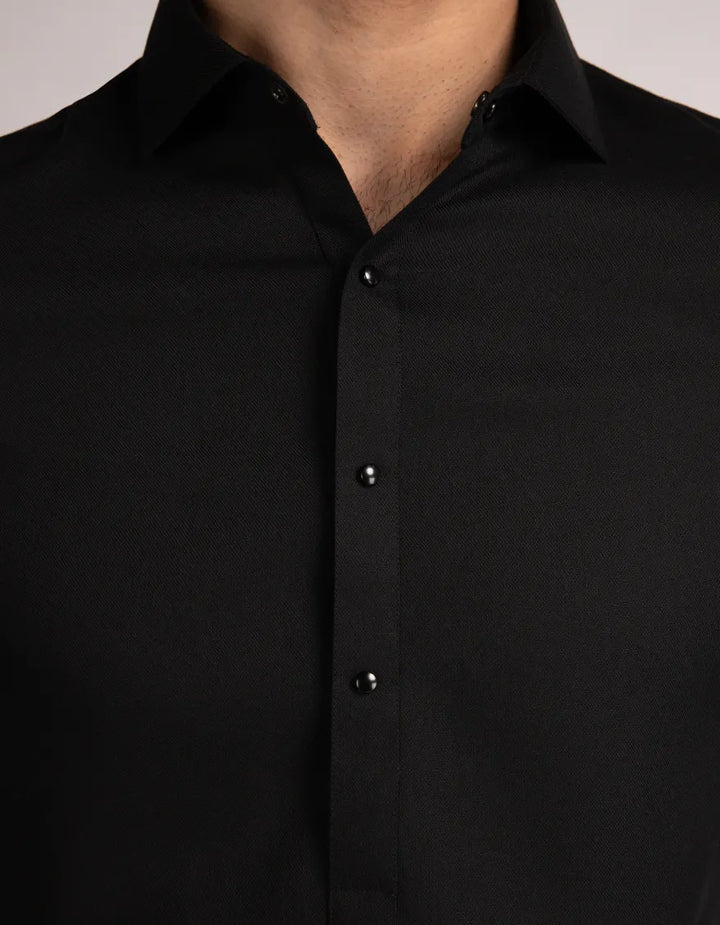 Blended Black Shalwar Kameez  - J. Junaid Jamshed