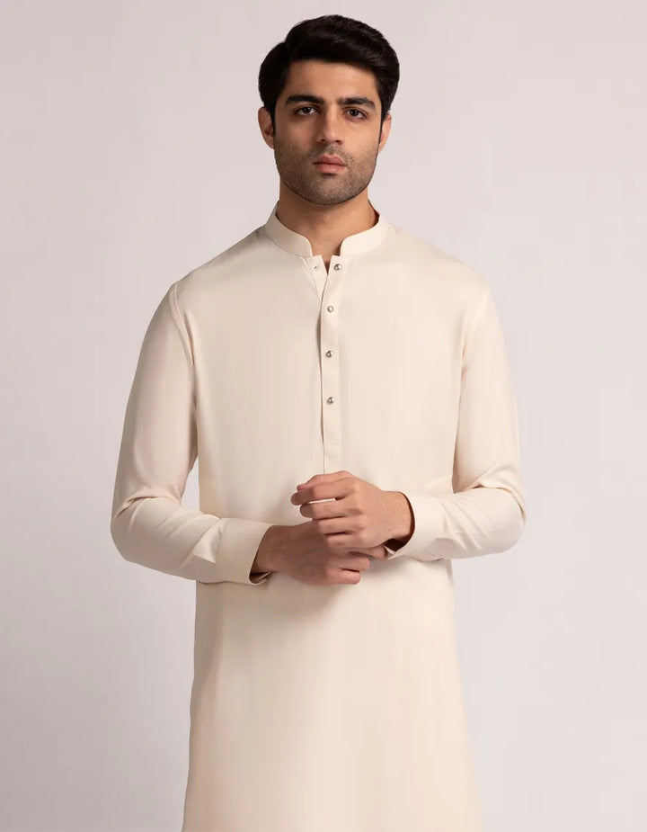 Blended Cream Shalwar Kameez  - J. Junaid Jamshed