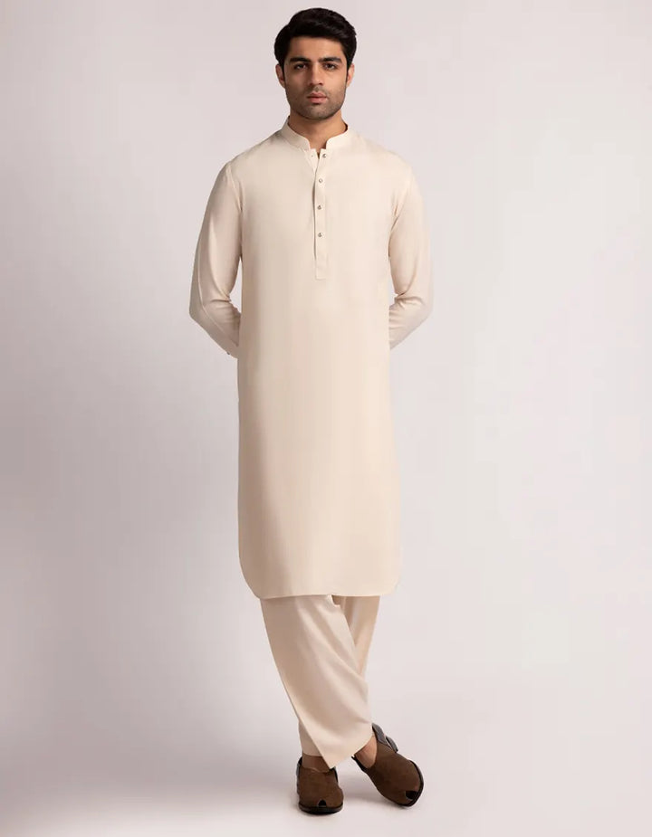 Blended Cream Shalwar Kameez  - J. Junaid Jamshed