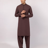 Blended Liver Brown Shalwar Kameez - J. Junaid Jamshed