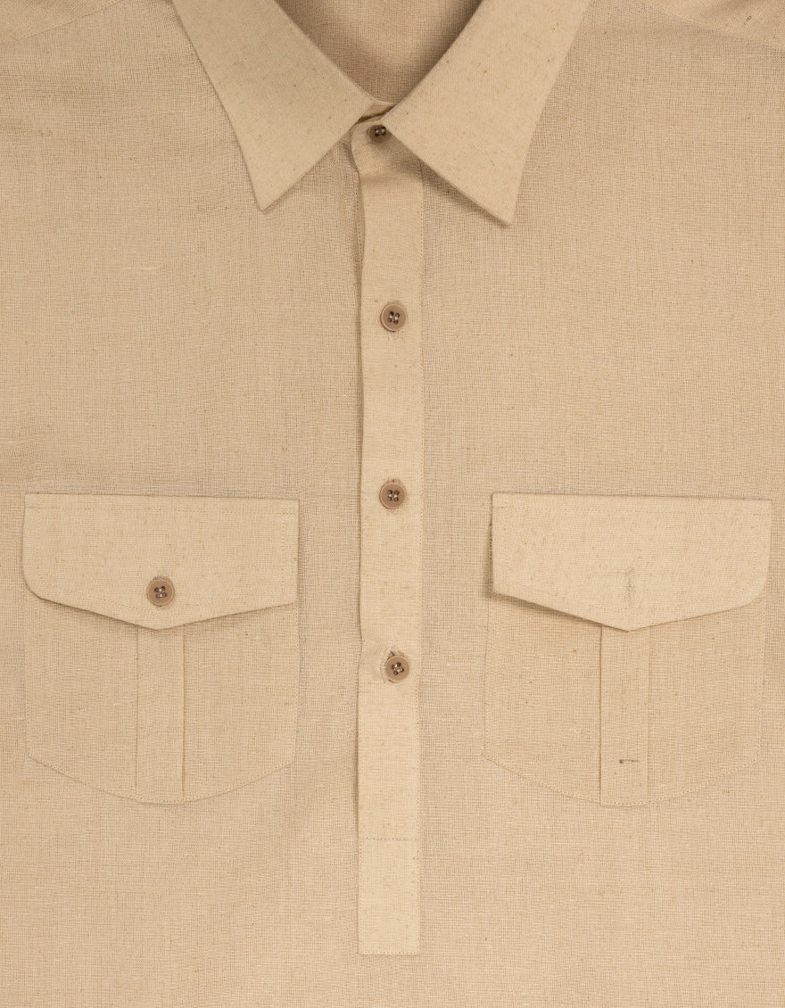 Cotton Cream Kurta Trouser - J. Junaid Jamshed