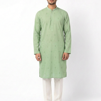 Cotton Light Green Kurta - J. Junaid Jamshed