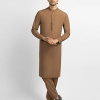 Blended Brown Kurta Trouser - J. Junaid Jamshed