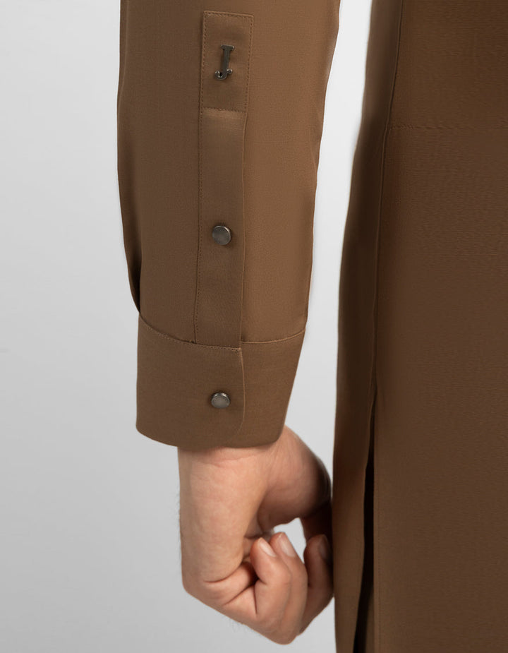 Blended Brown Kurta Trouser - J. Junaid Jamshed