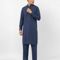 Blended Blue Kurta Trouser - J. Junaid Jamshed
