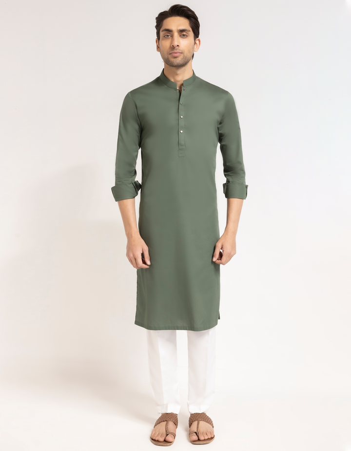 Cotton Green Kurta Trouser - J. Junaid Jamshed