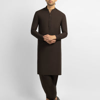 Blended Brown Shalwar Kameez - J. Junaid Jamshed