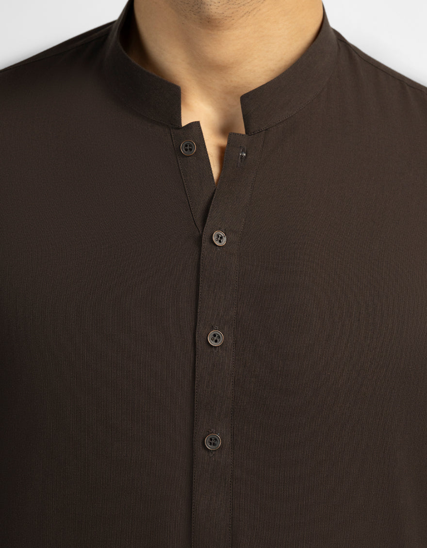 Blended Brown Shalwar Kameez - J. Junaid Jamshed