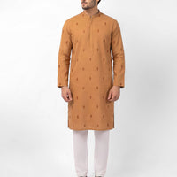 Cotton Rust Kurta - J. Junaid Jamshed