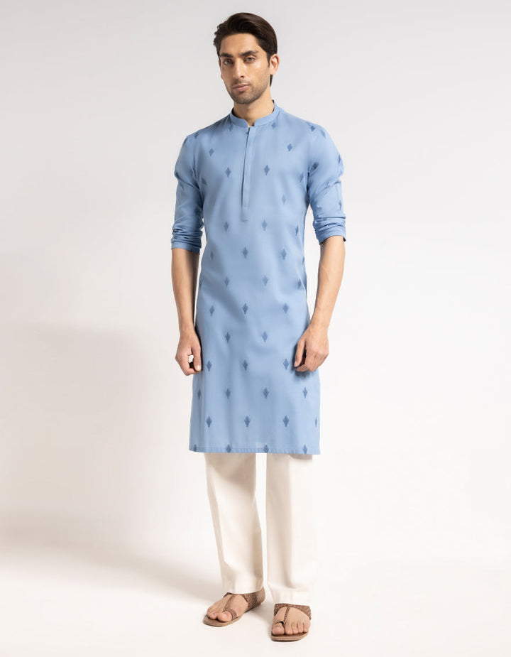 Cotton Blue Kurta - J. Junaid Jamshed