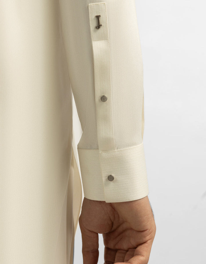 Blended Cream Shalwar Kameez - J. Junaid Jamshed