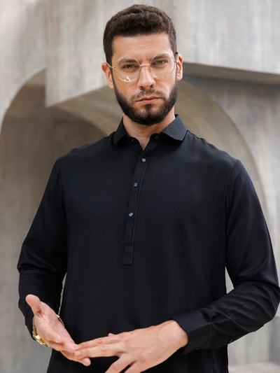 Blended Black Shalwar Kameez - Almirah