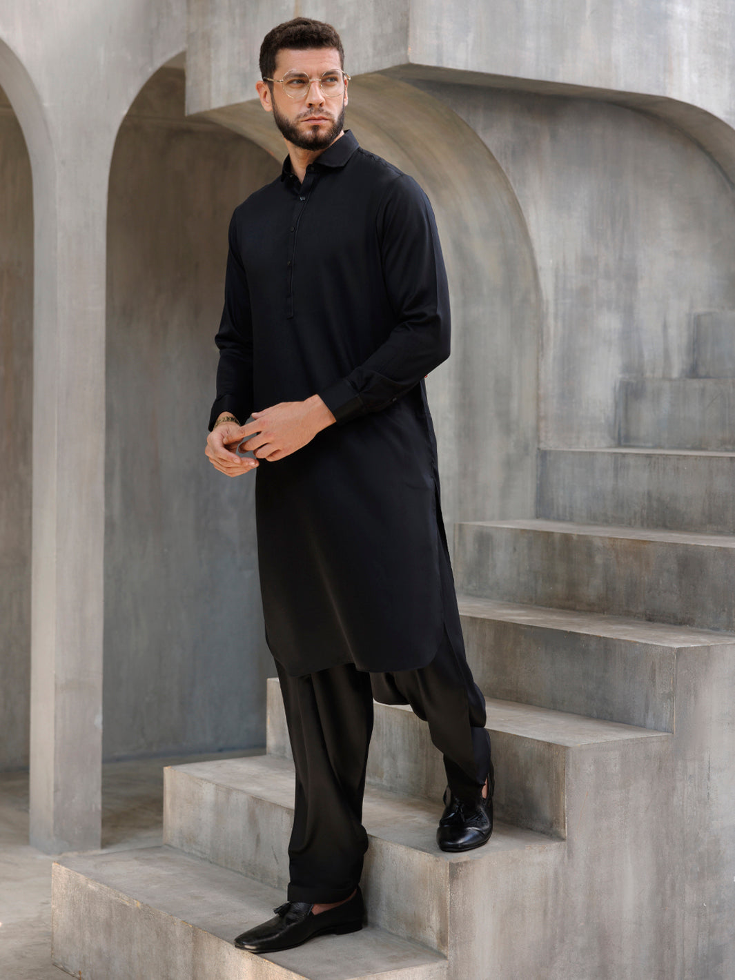 Blended Black Shalwar Kameez - Almirah