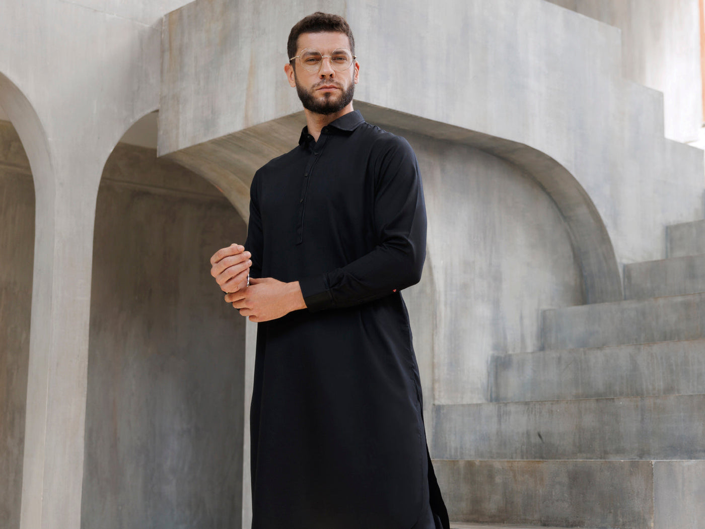 Blended Black Shalwar Kameez - Almirah