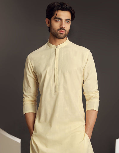 Cotton White Kurta - J. Junaid Jamshed