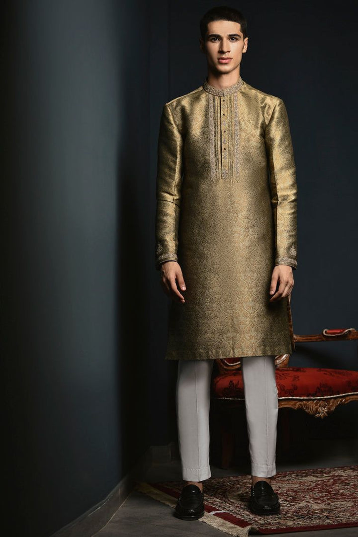 Polyester Green Special Kurta - J. Junaid Jamshed