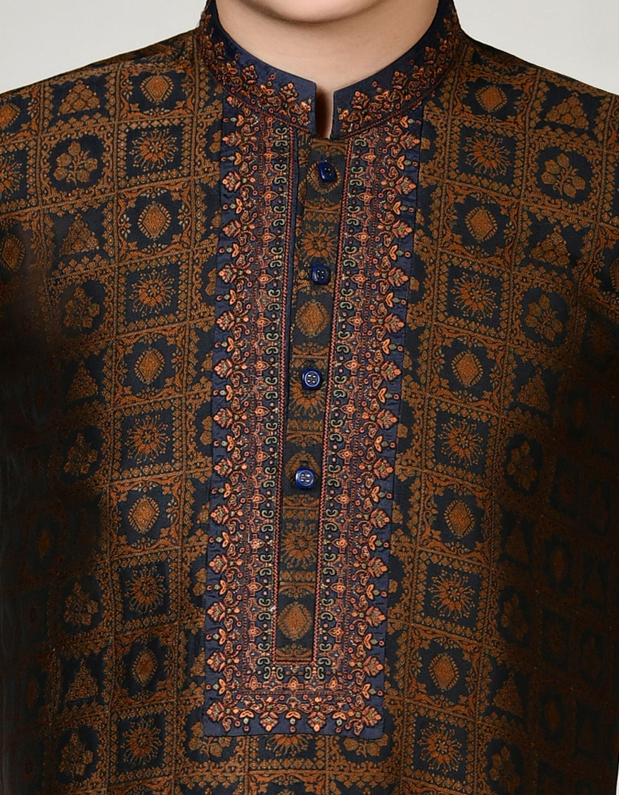 Polyester Brown Kurta - J. Junaid Jamshed