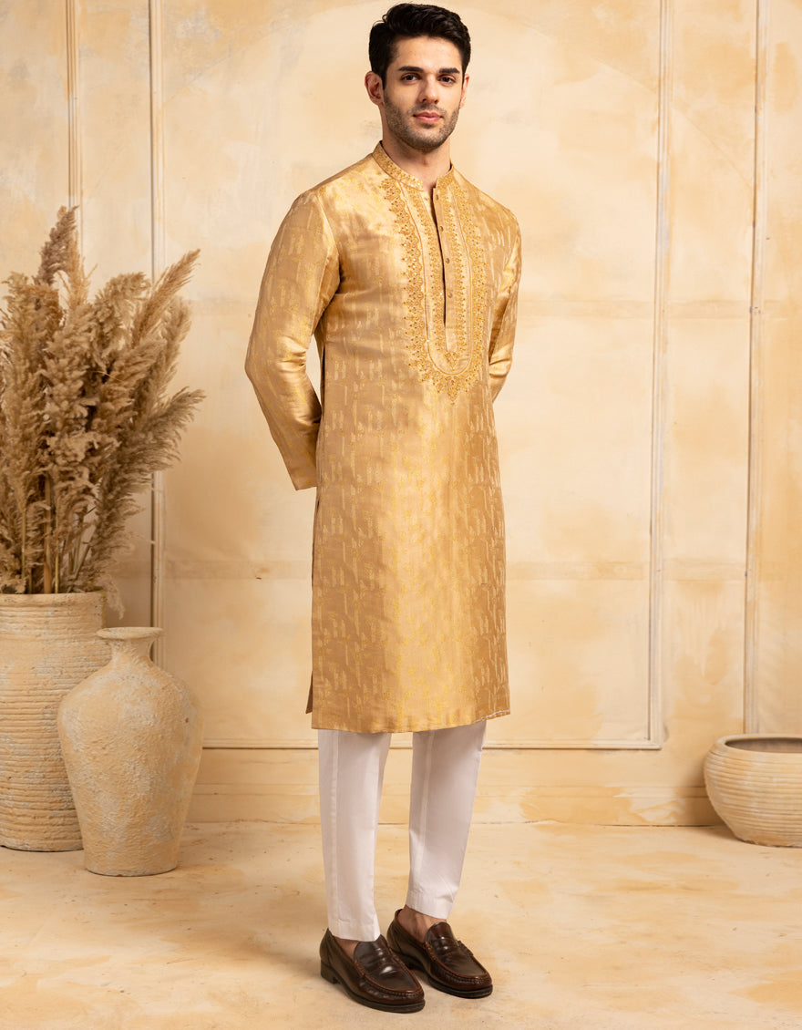 Blended Golden Special Kurta - J. Junaid Jamshed