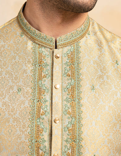 Blended Mint Green Special Kurta - J. Junaid Jamshed