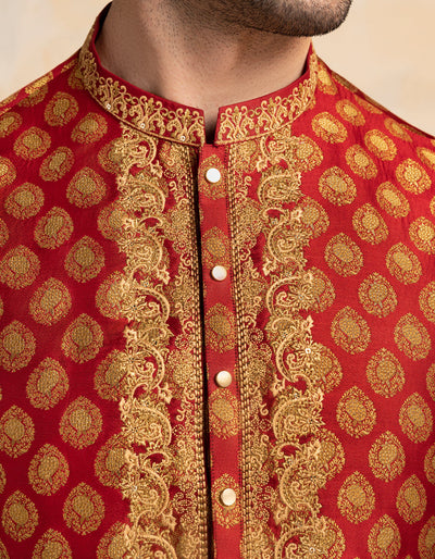 Blended Red Special Kurta - J. Junaid Jamshed