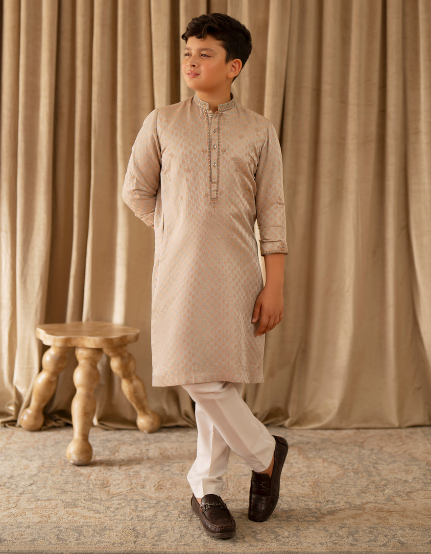 Polyester Silver Special Kurta - J. Junaid Jamshed