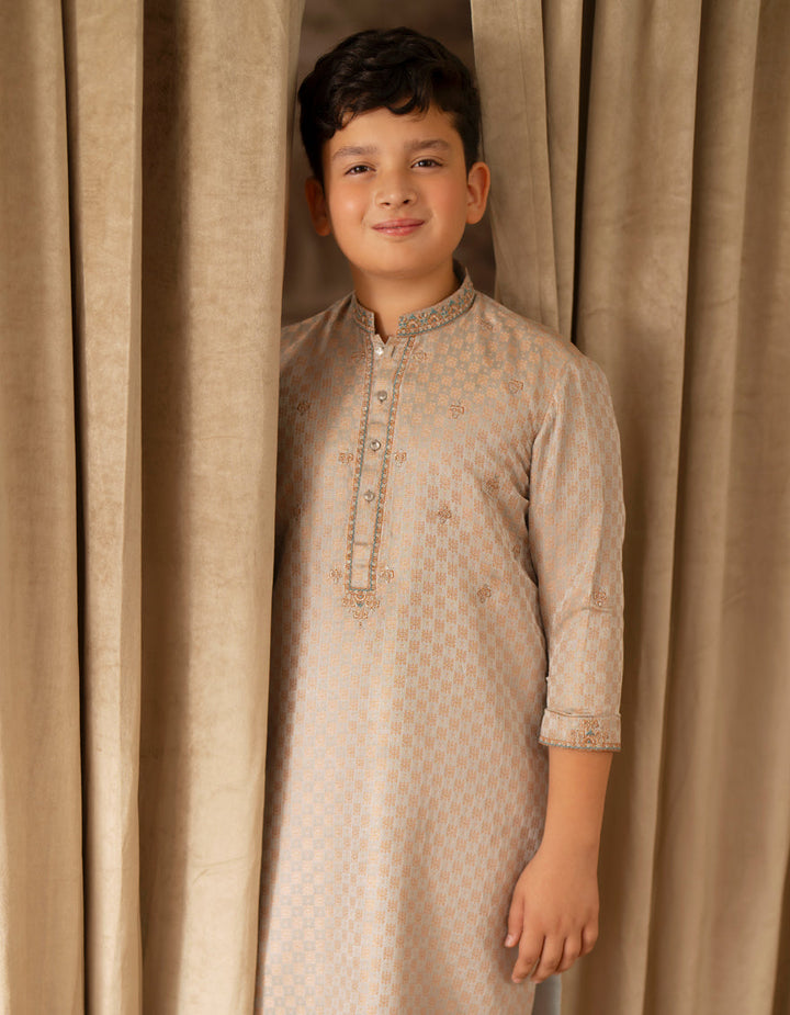 Polyester Silver Special Kurta - J. Junaid Jamshed