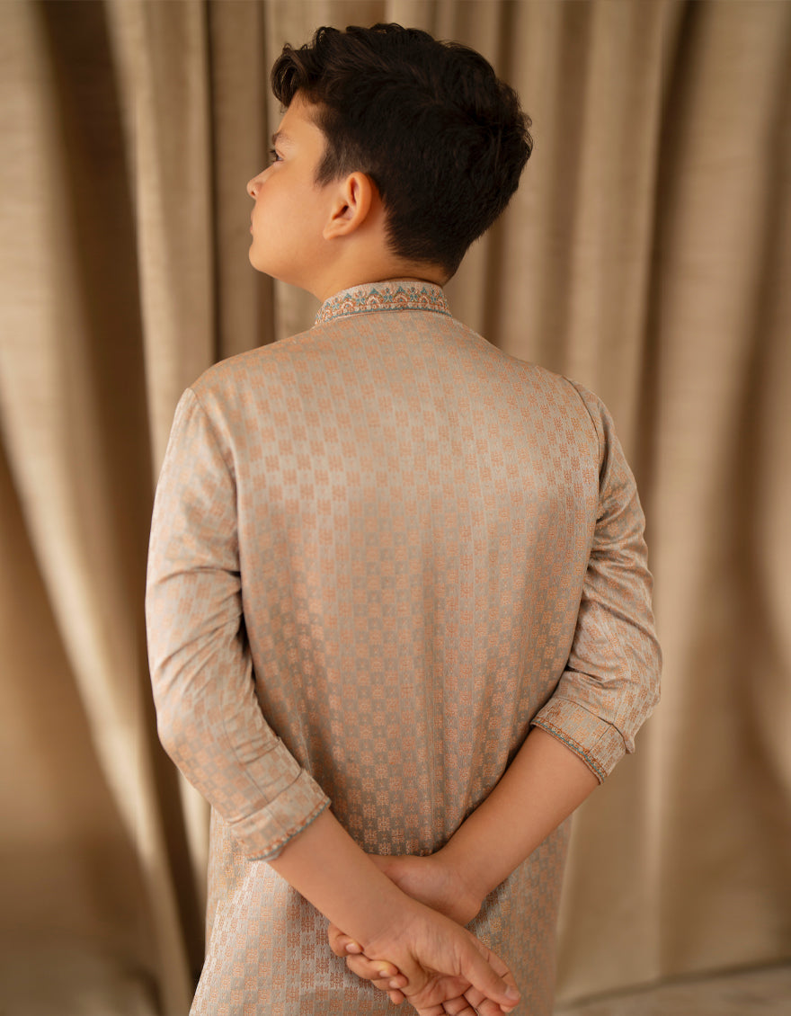 Polyester Silver Special Kurta - J. Junaid Jamshed