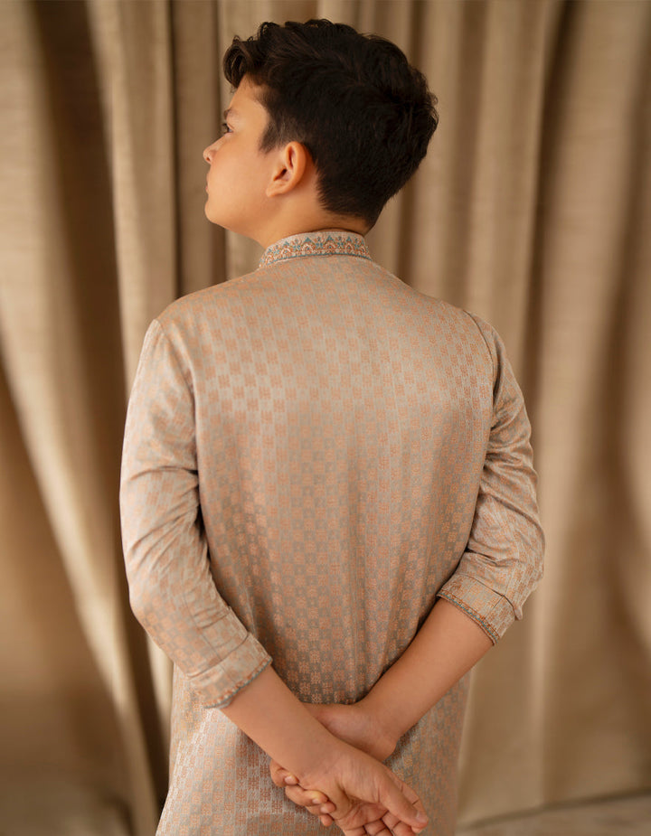 Polyester Silver Special Kurta - J. Junaid Jamshed