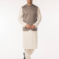 Suiting Grey Waist Coat - J. Junaid Jamshed