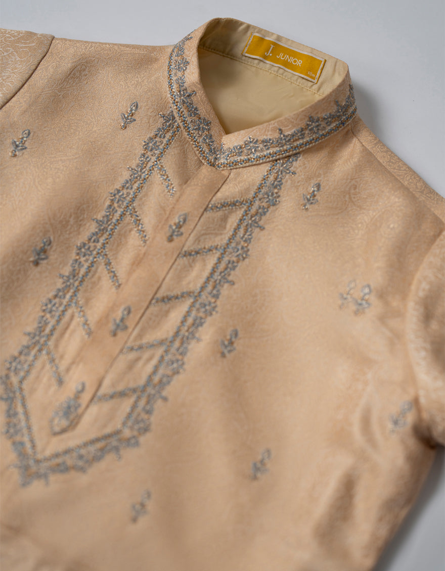 Polyester Peach Shalwar Kameez- J. Junaid Jamshed