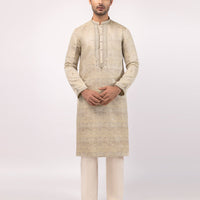 Polyester Dull Gold Special Kurta - J. Junaid Jamshed