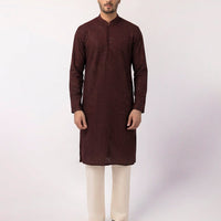 Polyester Maroon Special Kurta - J. Junaid Jamshed