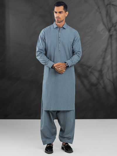 Blended Grey Shalwar Kameez - Wasim Akram by Almirah