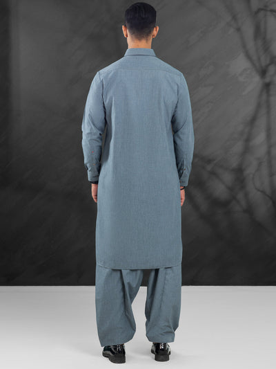 Blended Grey Shalwar Kameez - Wasim Akram by Almirah