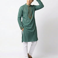 Polyester Mint Green Special Kurta - J. Junaid Jamshed