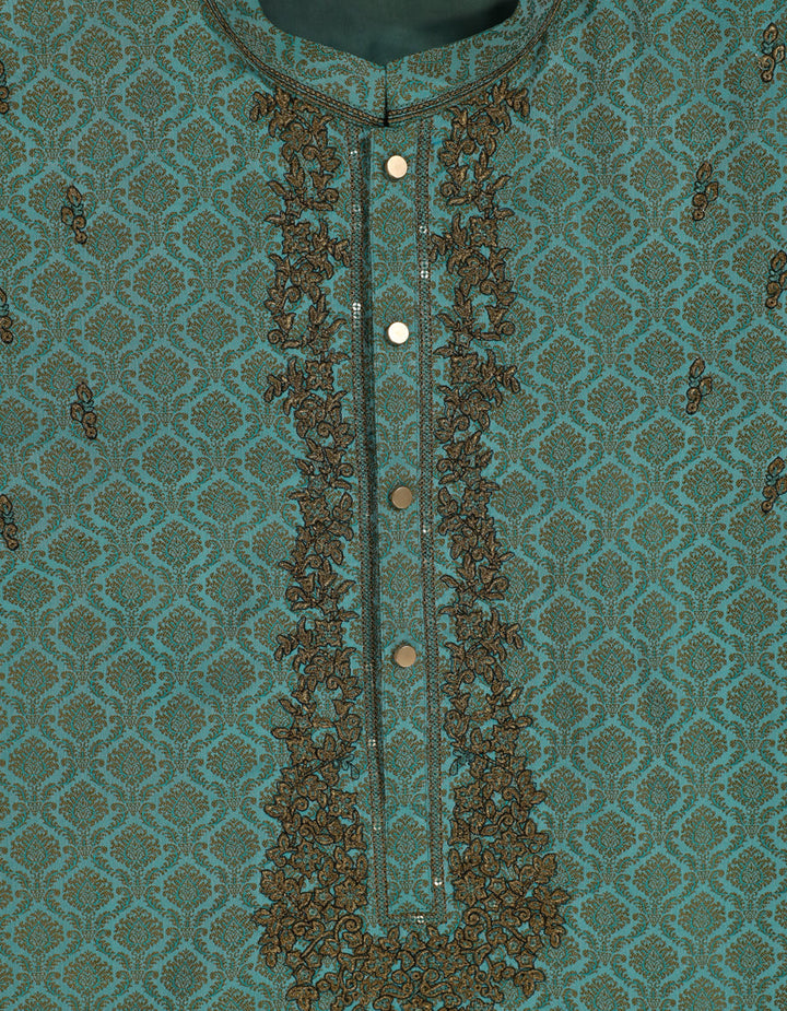 Polyester Mint Green Special Kurta - J. Junaid Jamshed