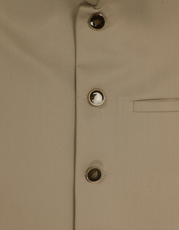 Blended Fawn Waist Coat - J. Junaid Jamshed