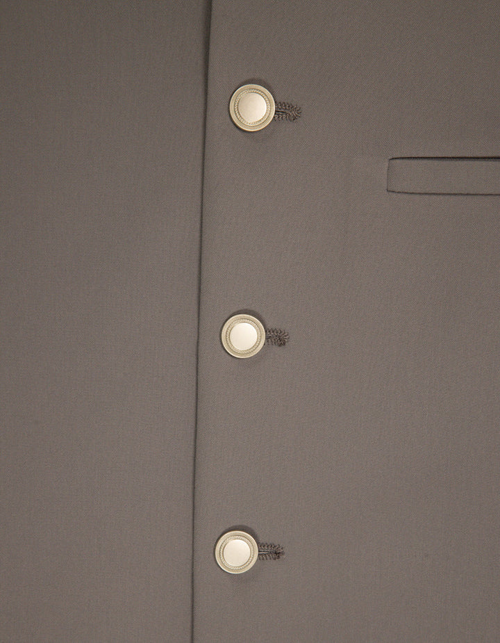 Blended Silver Grey Waist Coat - J. Junaid Jamshed