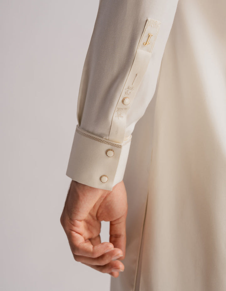 Blended Off White Shalwar Kameez - J. Junaid Jamshed