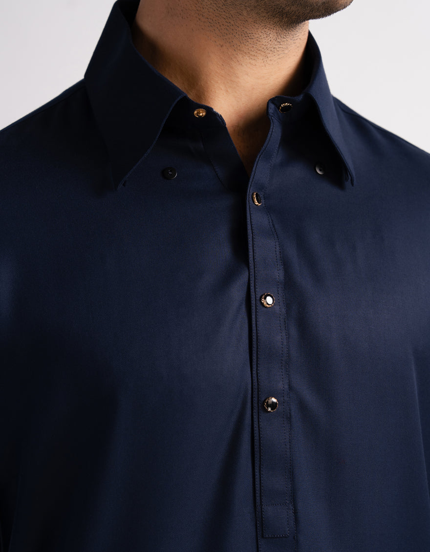 Blended Blue Shalwar Kameez - J. Junaid Jamshed