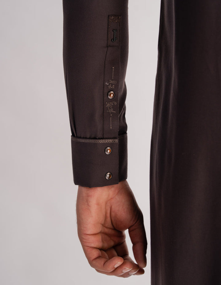 Blended Brown Shalwar Kameez - J. Junaid Jamshed