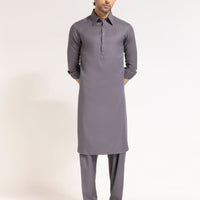 Blended Dark Grey Shalwar Kameez - J. Junaid Jamshed