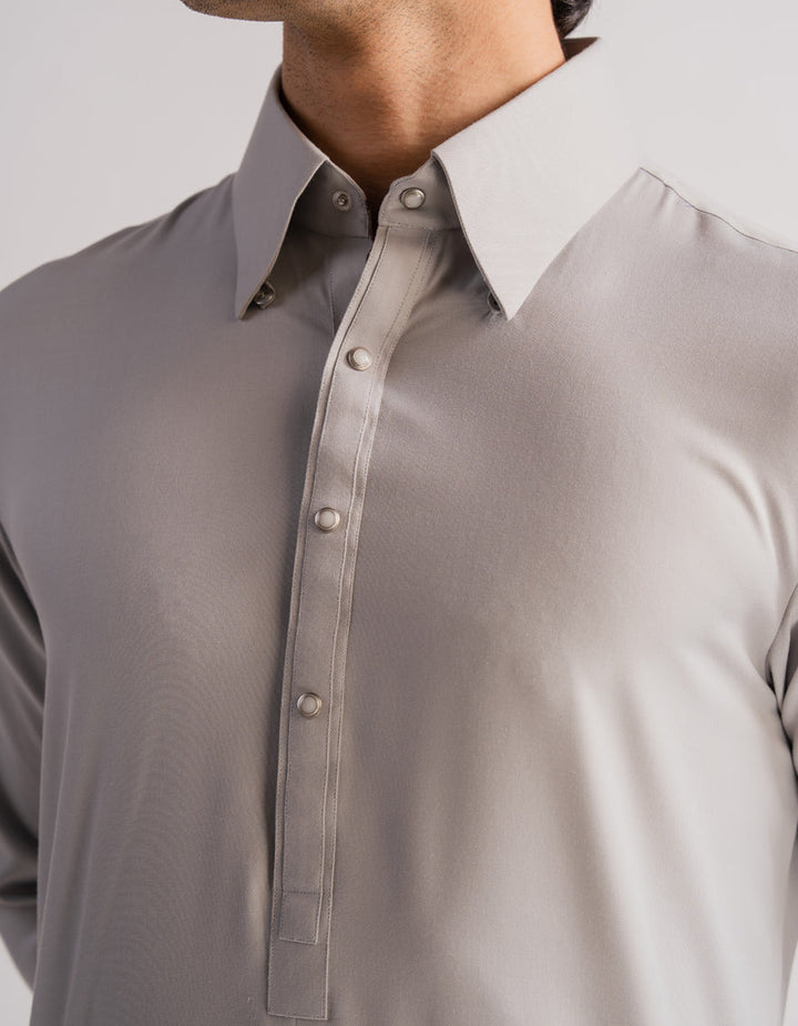 Blended Grey Shalwar Kameez - J. Junaid Jamshed