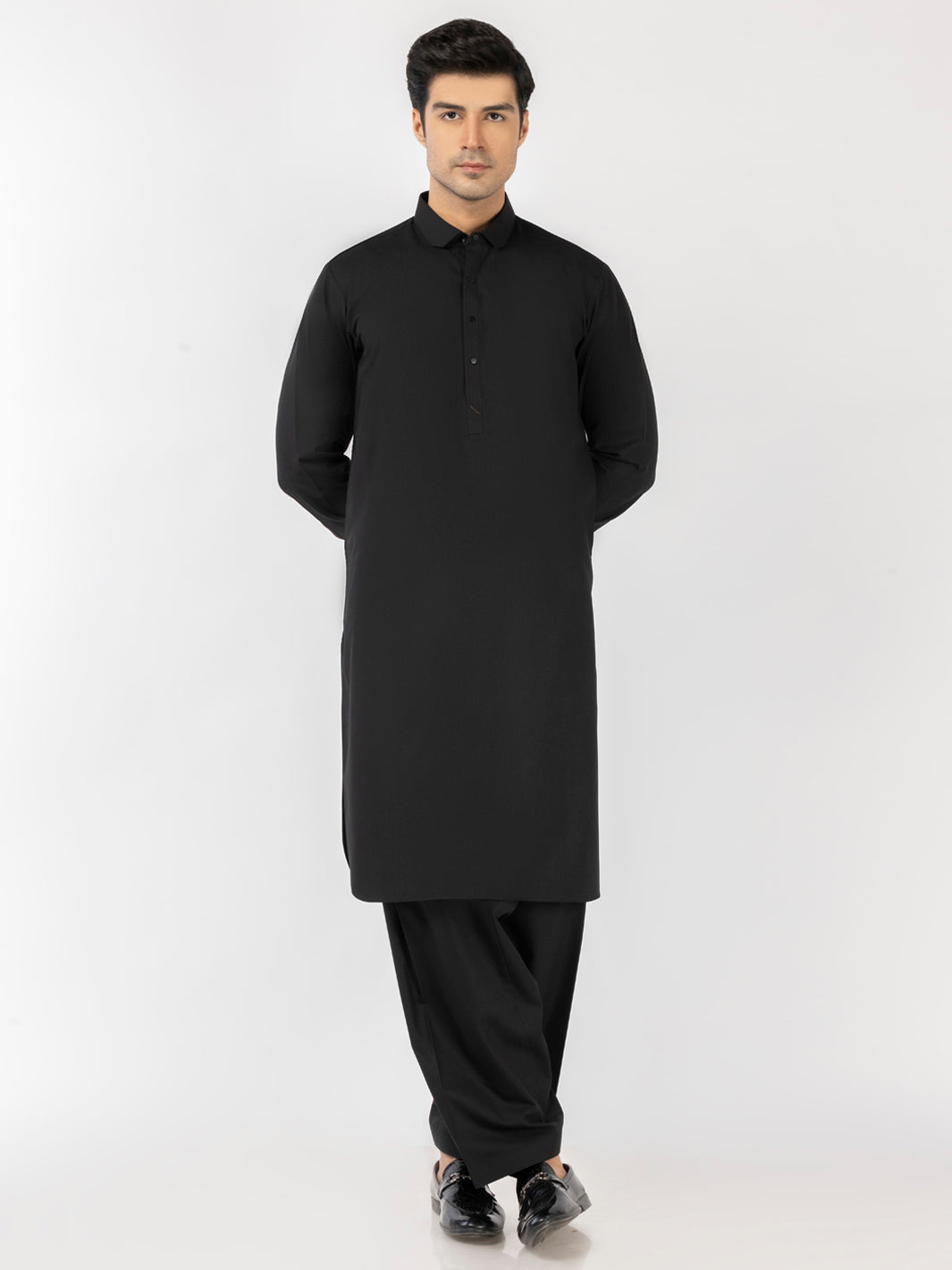 Blended Black Shalwar Kameez - J. Junaid Jamshed