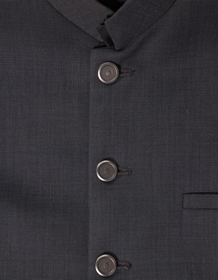 Blended Dark Grey Waist Coat - J. Junaid Jamshed
