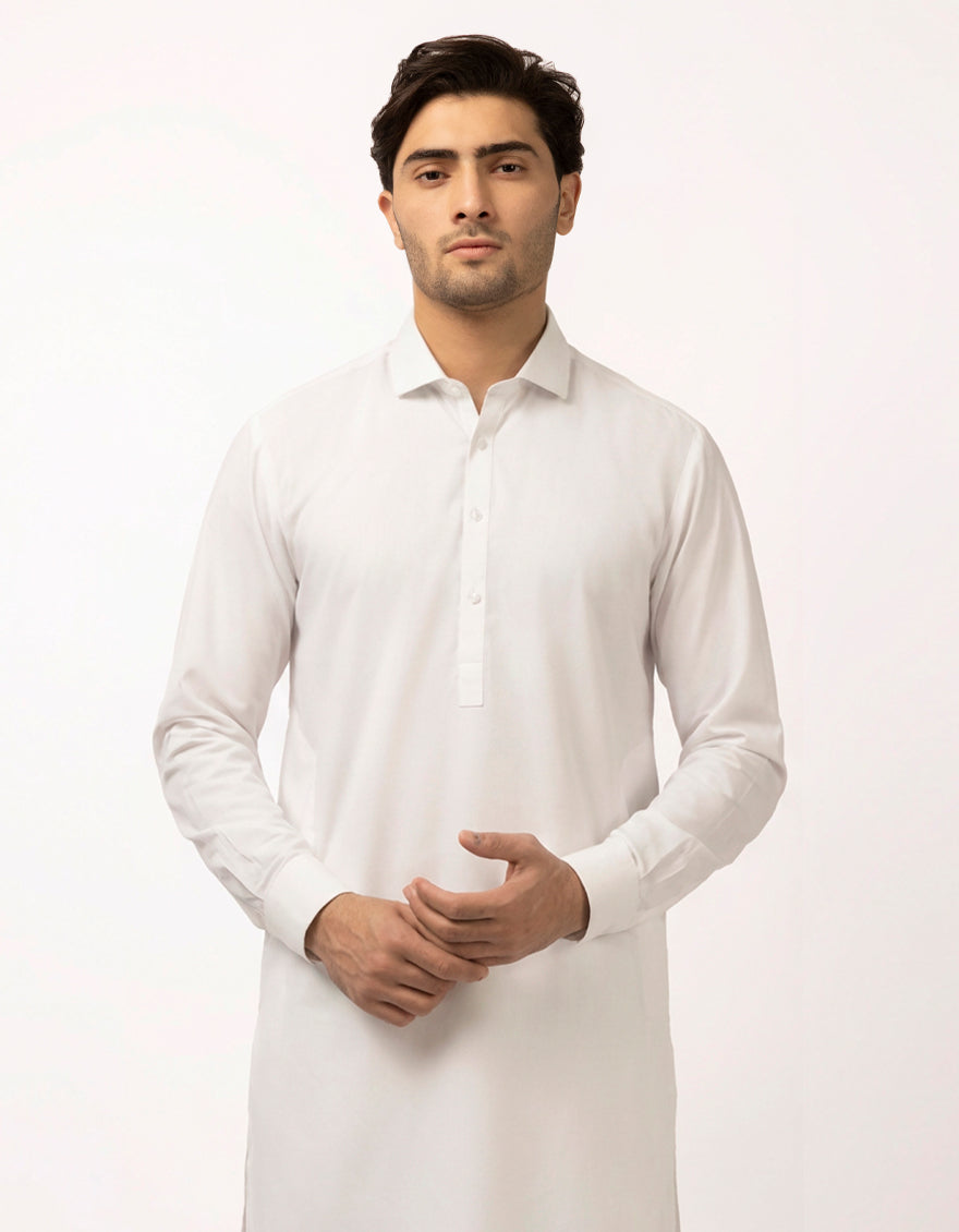 Blended White Kurta Trouser - J. Junaid Jamshed