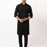 Blended Black Kurta Trouser - J. Junaid Jamshed