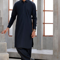 Cotton Charcoal Grey Shalwar Kameez - Wasim Akram by Almirah